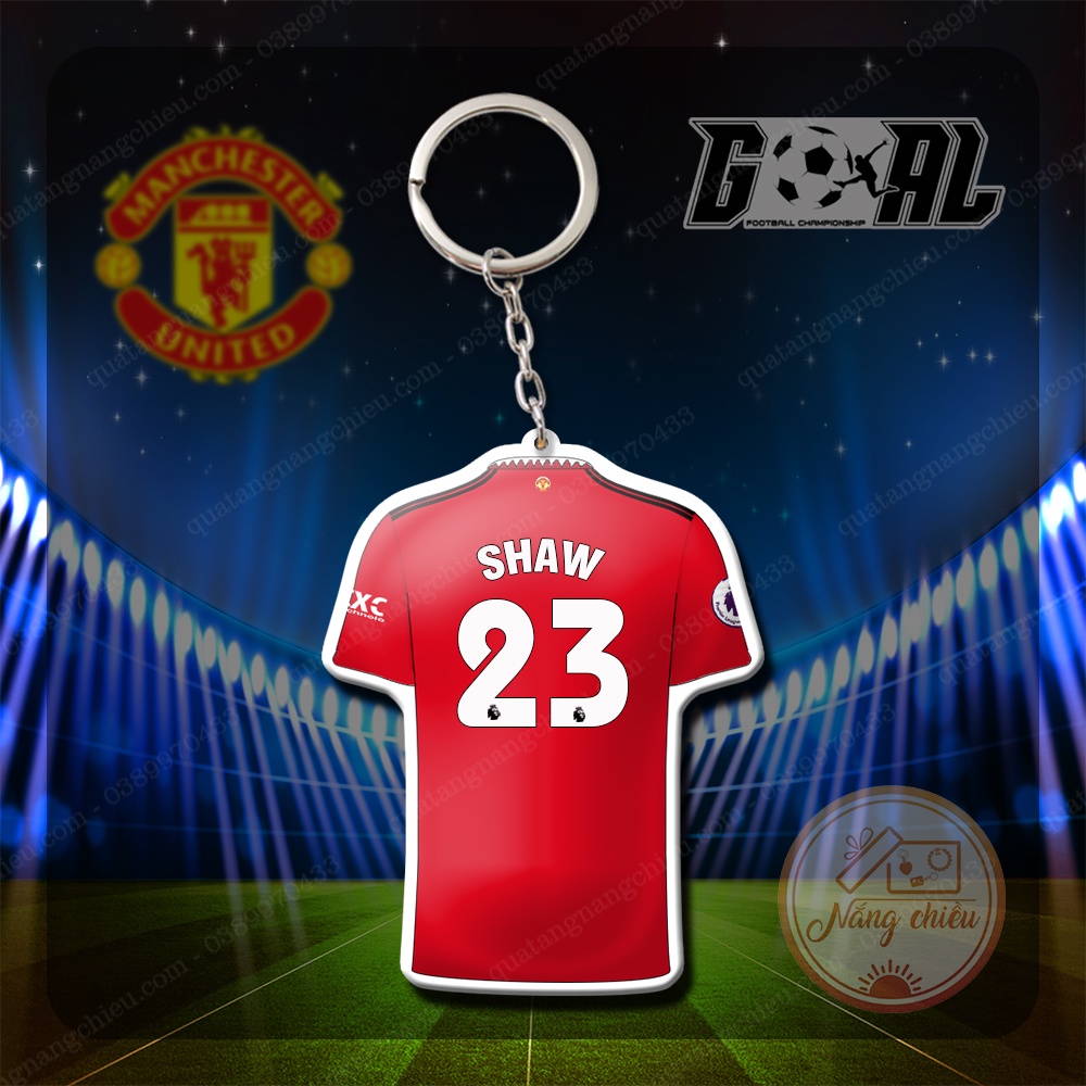 Móc Khóa Dày In Sắc Nét 2 Mặt, Áo Đấu Câu lạc bộ bóng đá Manchester United với các cầu thủ C.Ronaldo, Sancho, Antony
