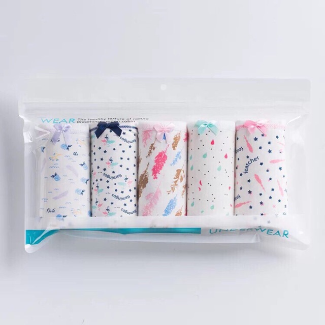 hộp 5 c Quần lót cotton kute nhiều hình (40-50kg)