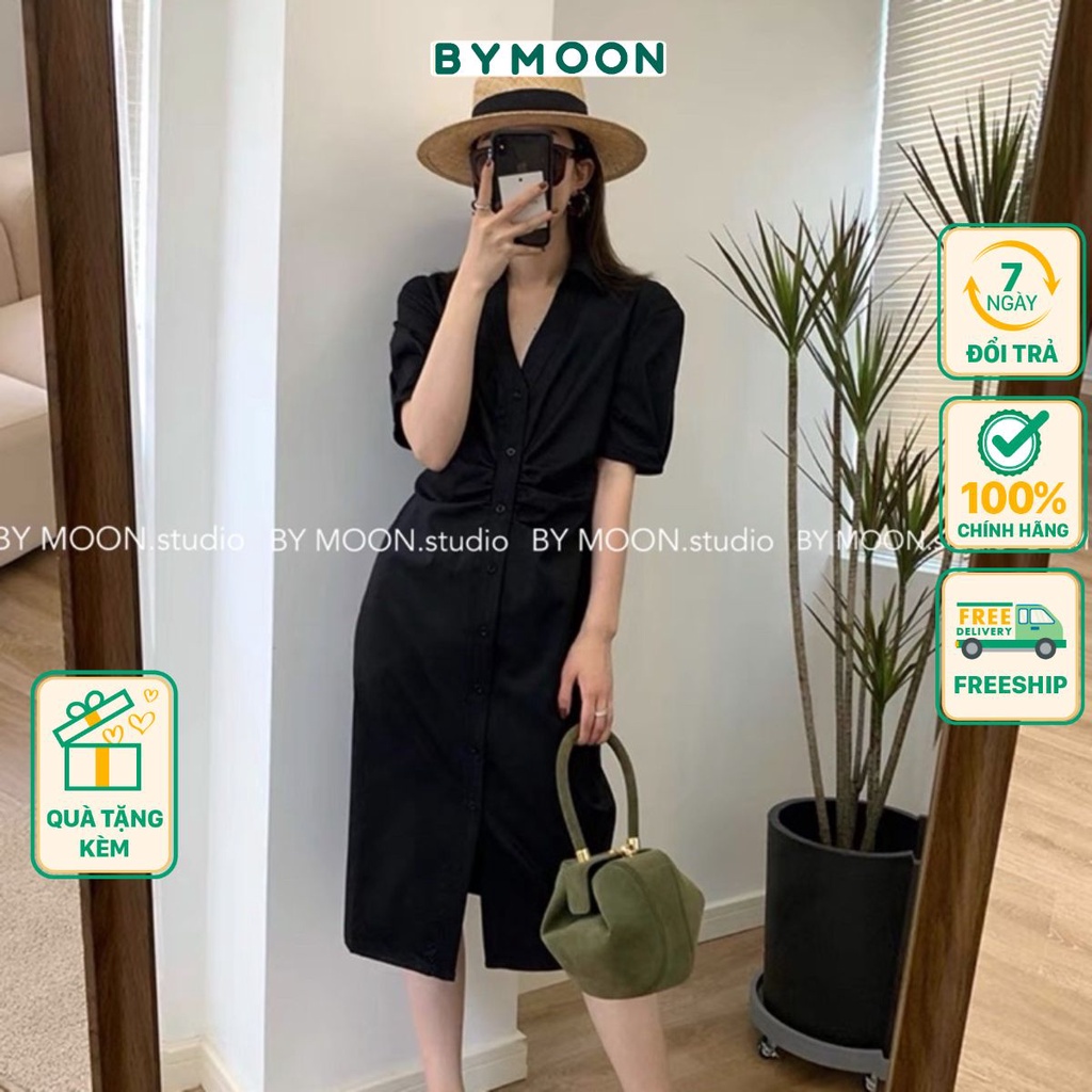 Váy Đầm Sơ mi dáng dài thời trang thiết kế BYMOON - V001