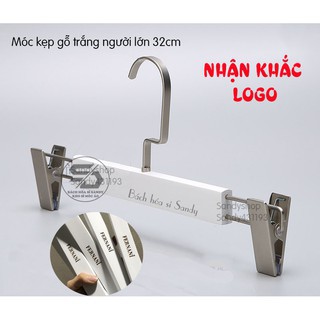 Móc Kẹp Gỗ Trắng 32cm (50 móc)