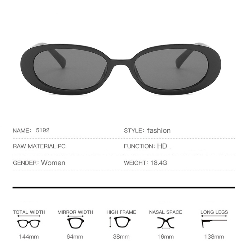 Kính Mát Gọng oval oval Chống Tia UV400 Nhiều Màu Thời Trang Unisex