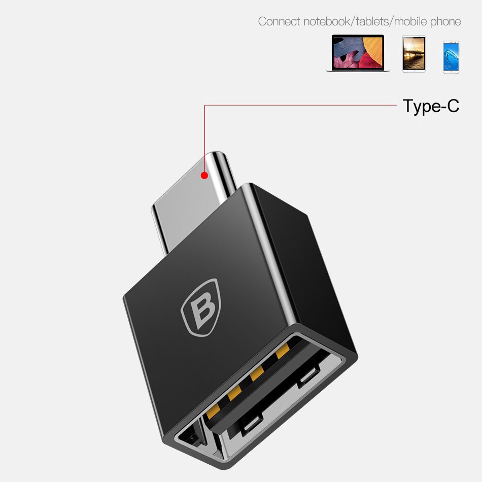 Đầu chuyển đổi OTG Baseus từ USB sang type-C dành cho Notebook