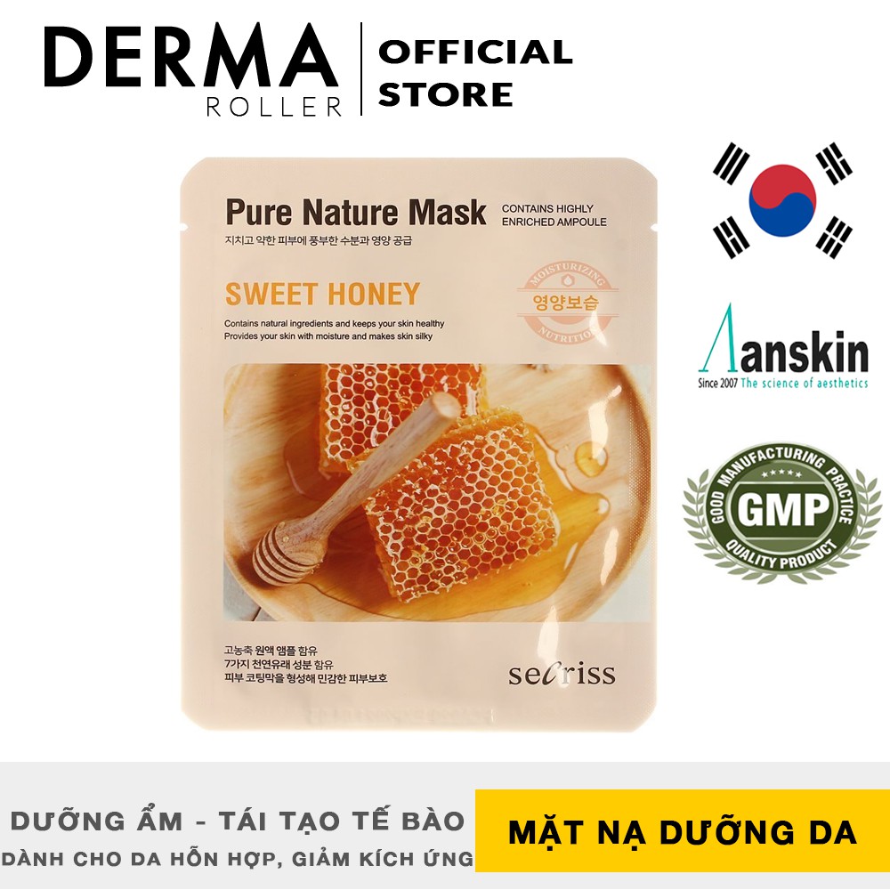 Mặt Nạ Pure Nature Mask Sweet Honey SECRISS Mật Ong dưỡng ẩm - ANSKIN - HÀN QUỐC