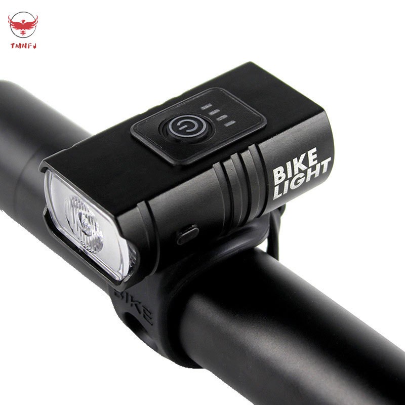 TMNFJ LED Waterproof Bicycle Front Light 3-Mode USB Charging Mountain Bike Head Lamp Warning Light Outdoor