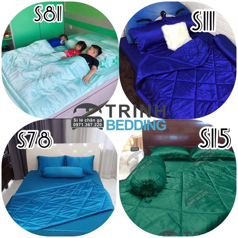 SÉT 3 MÓN ( 1 drap + 2 vỏ nằm ) phi lụa Trinhbedding | BigBuy360 - bigbuy360.vn