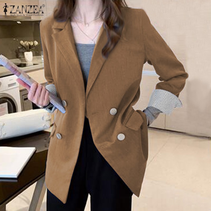 Áo Khoác Vest Zanzea Cài Khuy Tay Dài Phong Cách Thanh Lịch Dành Cho Phụ Nữ | BigBuy360 - bigbuy360.vn