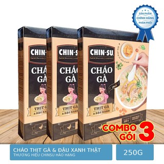 Combo 3 Gói Cháo Gà Chin-Su Hảo Hạng Thịt Gà và Đậu Xanh 250g