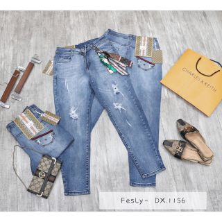 Quần Jean Nữ Baggy Xanh Thêu Điểm Túi Cạp Cao [Ảnh Thật]