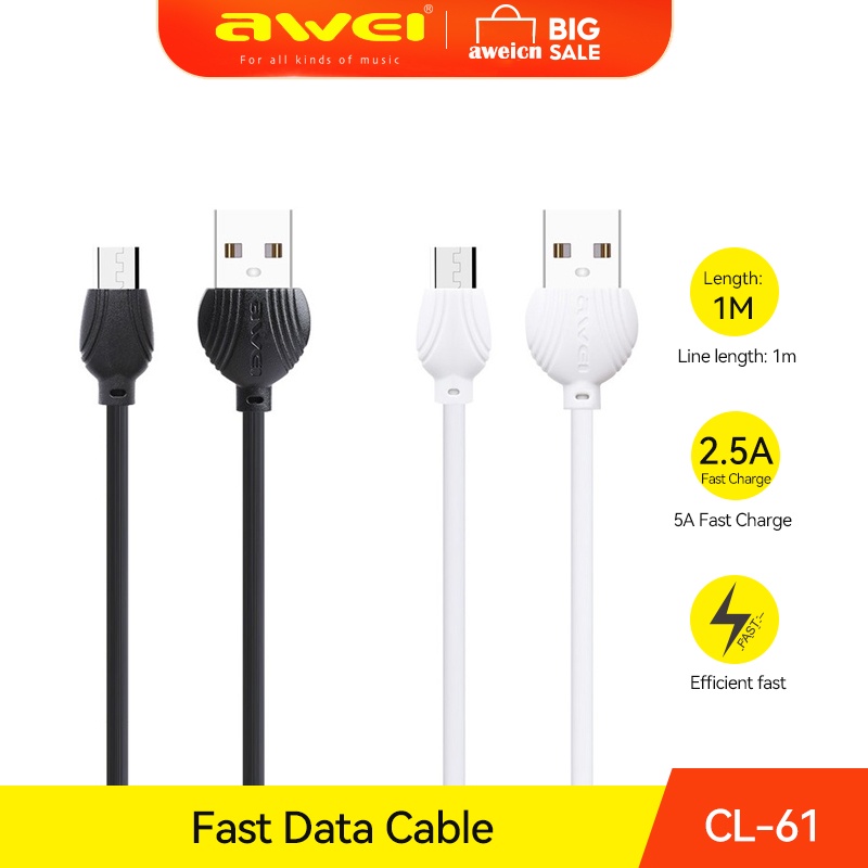 Cáp sạc nhanh Awei 1.0M Length Micro-USB cho điện thoại Suit cho Samsung