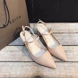 Sandal C&K slingback gót trụ 5p