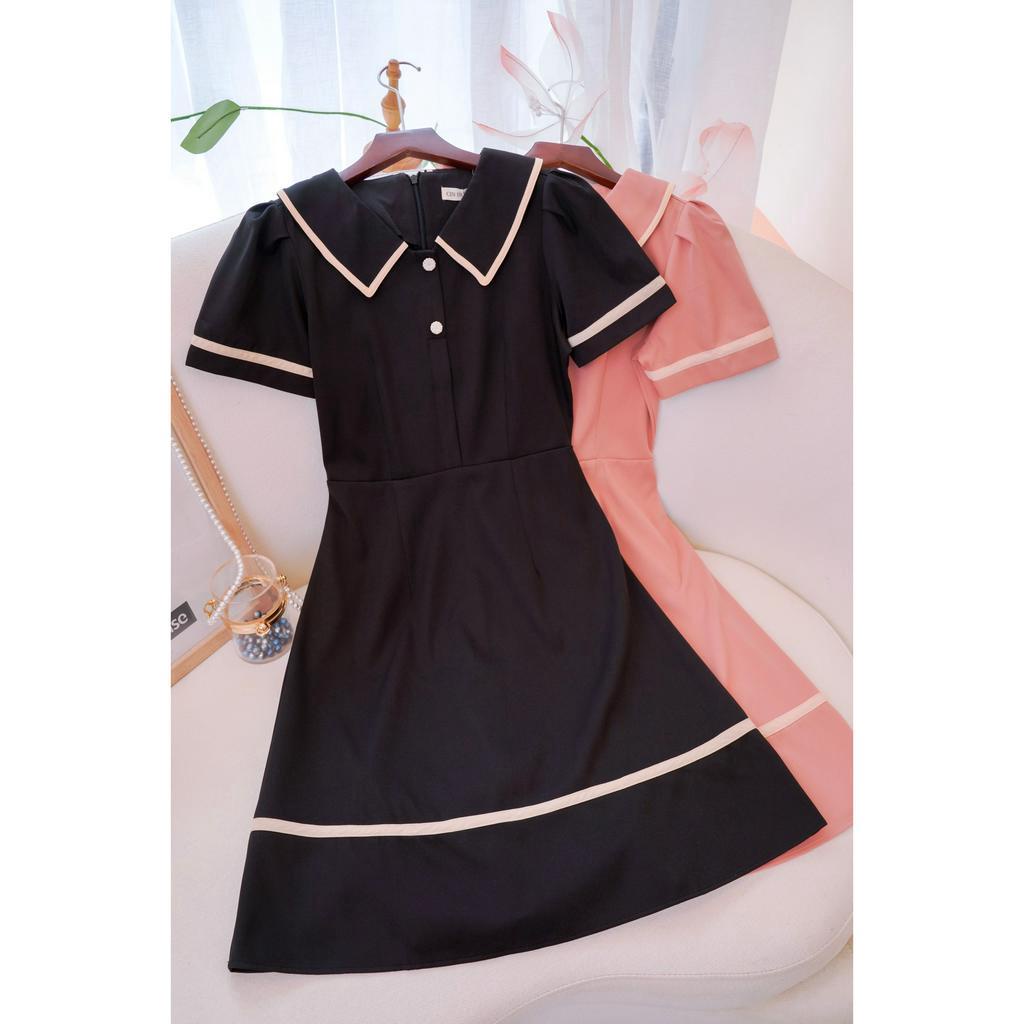 Đầm công sở cổ sơ mi viền trẻ trung Edna C115 CIN HOUSE