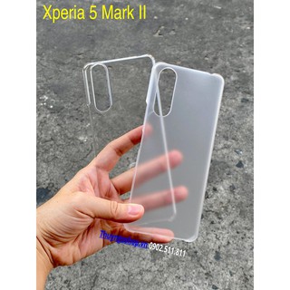 Sony Xperia 5 - 5 Mark II / Ốp cứng siêu trong suốt - Mờ chống vân tay