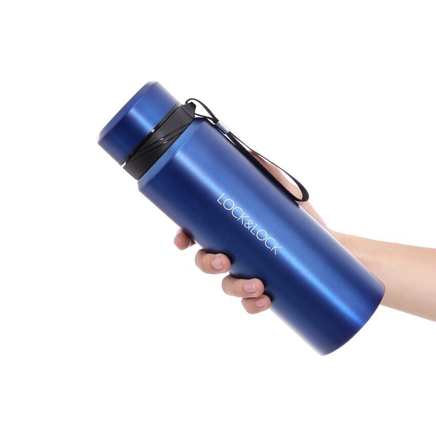 Bình Giữ Nhiệt 800ml Lock&amp;Lock Vacuum Bottle LHC6180 - Hàng Chính Hãng, Có Khay Lưới Lọc Trà, Dây Treo