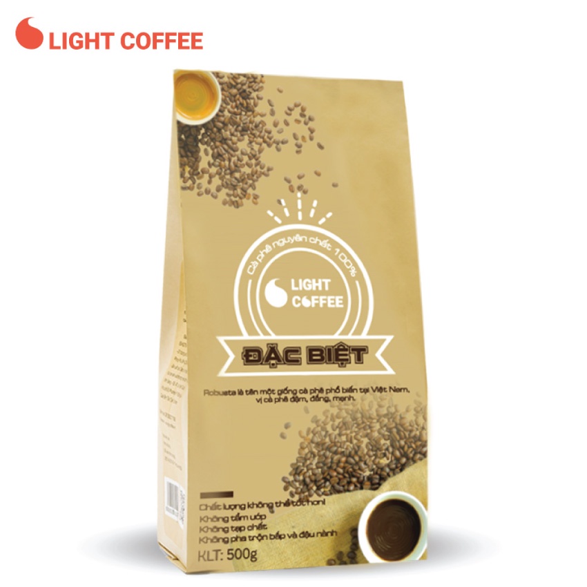 Cà phê Đặc biệt dạng bột Light Coffee 1kg (2 gói) vị đậm, đắng, mạnh - Gói 500g