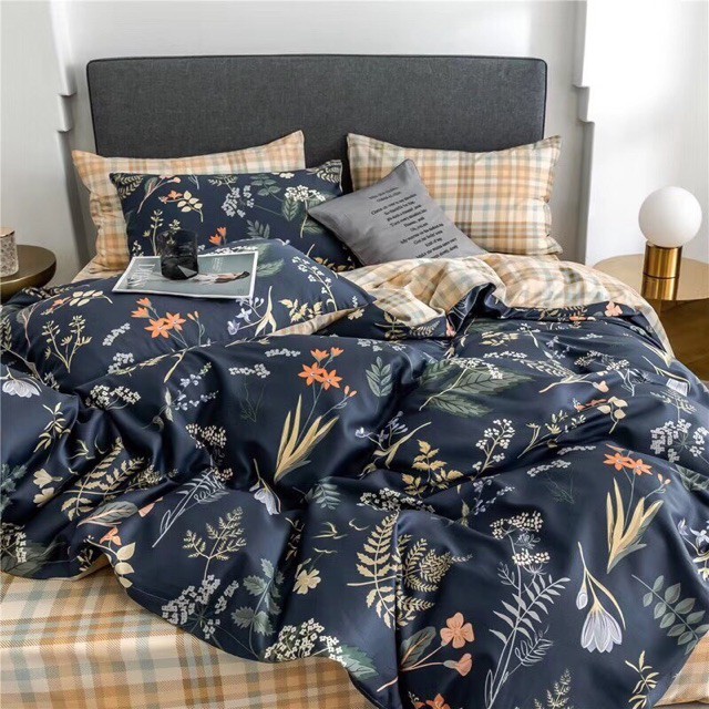 Set chăn ga Tencel hoa 40s hàng đẹp.