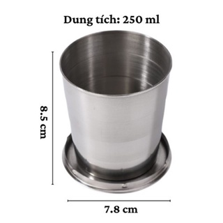 Ly Inox gấp gọn Du lịch 75ml, 140ml