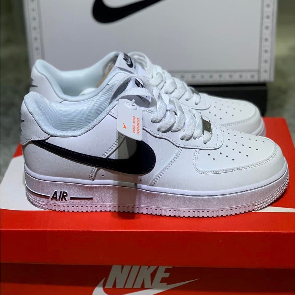 Giày nam AF1 vệt đen trắng , Giày thể thao air force 1 low logo đen nam nữ bản đẹp 2022 full box bill