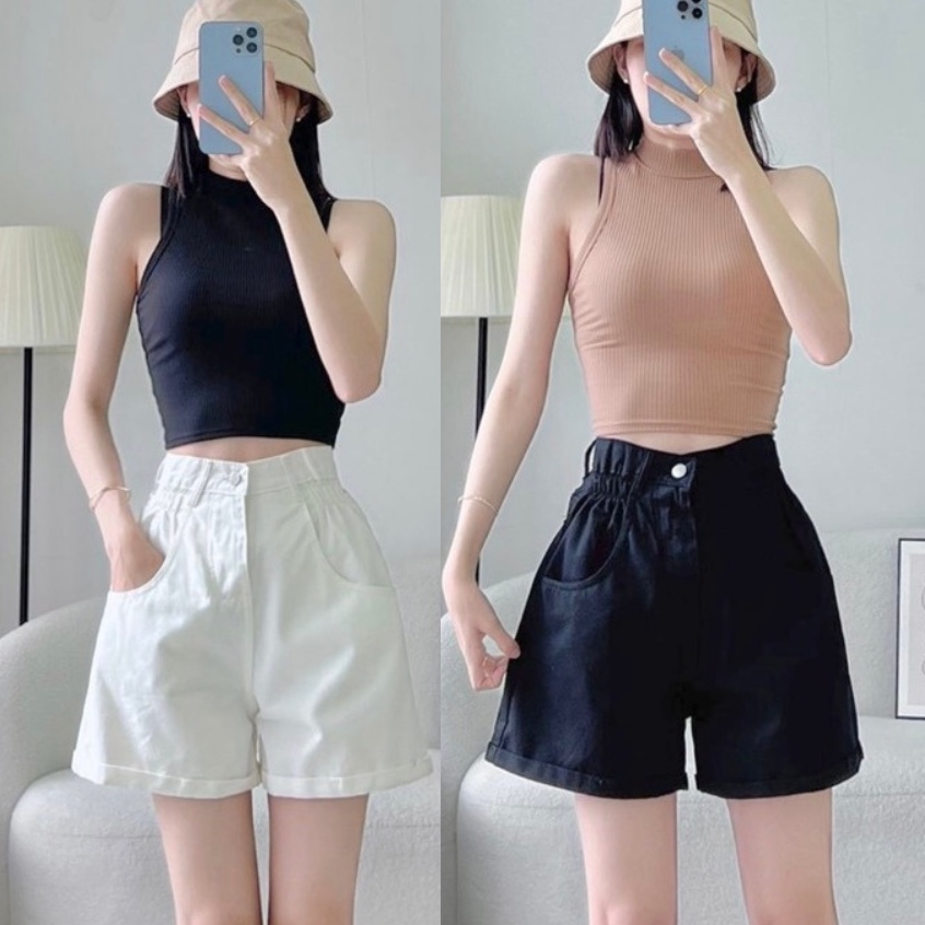 Quần short kaki nữ eo nhún thun có bigsize XXL cho chị em 70kg (Mã SJ1115)