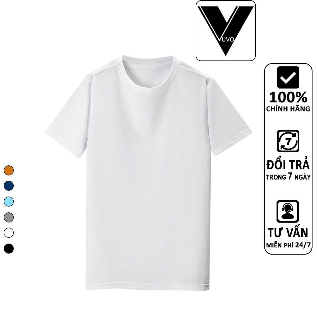 Áo Thun Nam Trơn Cổ Tròn Thương Hiệu VUVO Chất Liệu Cotton 100% Co Giãn Thấm Hút Mồ Hôi Cực Tốt Nhiều Màu