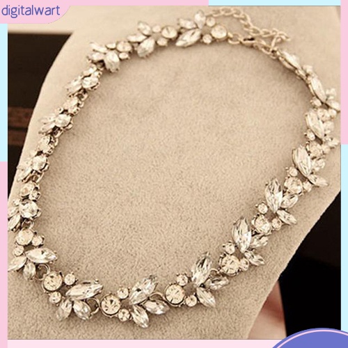 Dây chuyền mặt hình hoa lá đính đá phong cách thanh lịch cho nữ