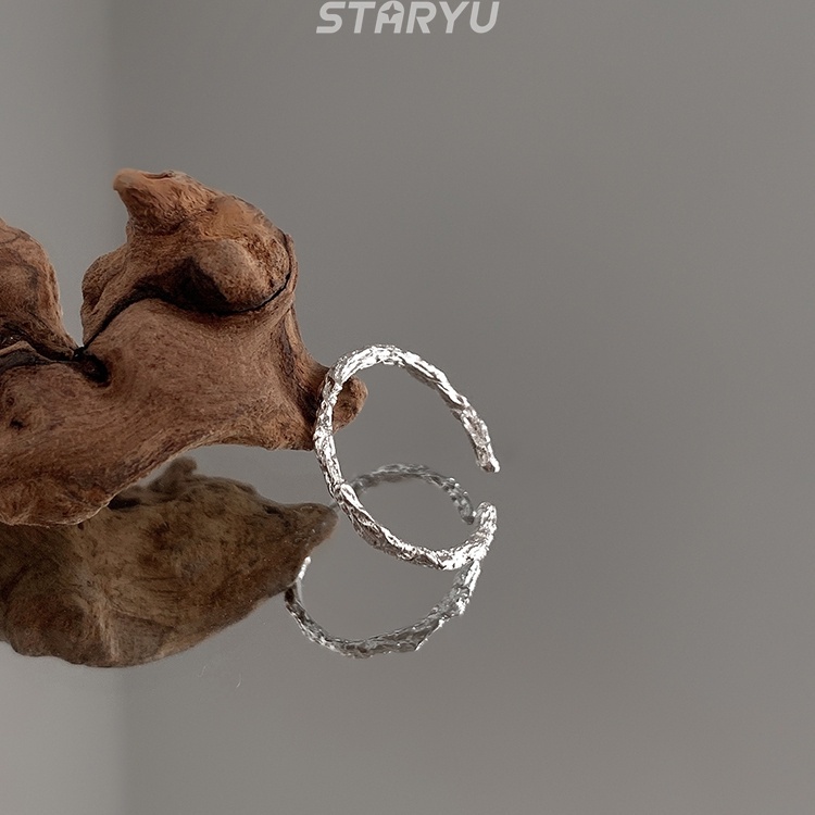 Nhẫn hở mạ bạc S925 hình cành cây độc đáo