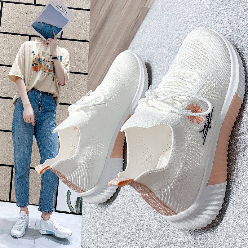 Giày Thể Thao Phối Lưới Thoáng Khí Phong Cách Hàn Quốc Dễ Phối Đồ Thời Trang Mùa Hè Cho Nữ