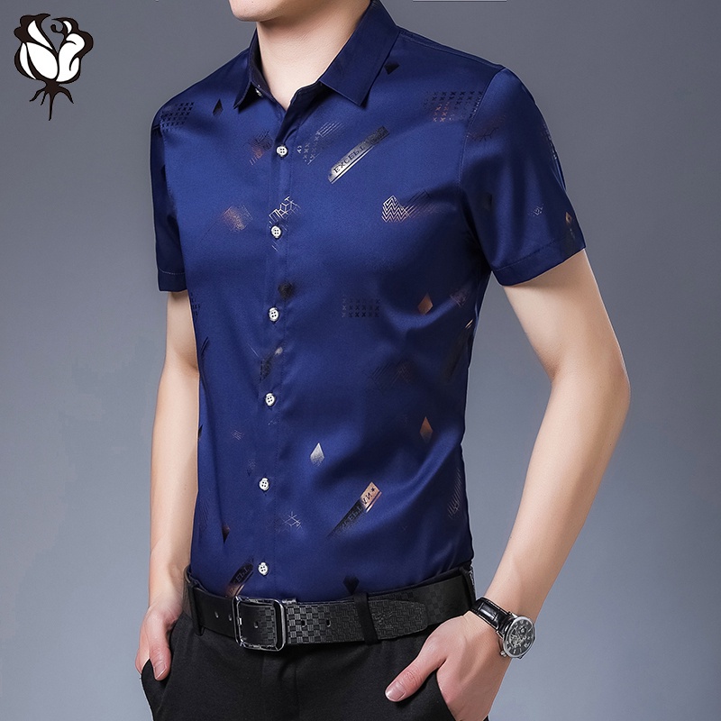 Áo Sơ Mi Tay Ngắn Họa Tiết Hoa Phong Cách Hàn Quốc Thời Trang Hè Cho Nam | BigBuy360 - bigbuy360.vn