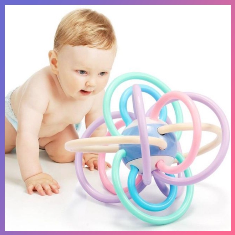 Manhattan Ball Bóng Vòng Gặm Nướu Silicone An Toàn Cho Bé Tập Cầm Nắm Đồ Chơi Lục Lạc Cầm Tay Bằng Nhựa Mềm Cho Bé Gingiving Ball