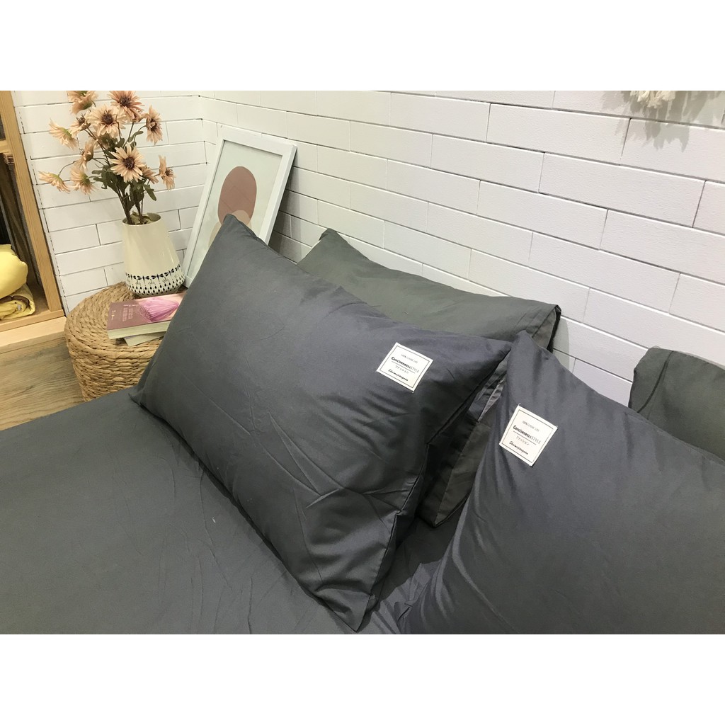 Bộ ga vỏ gối cotton tici MD.Decor - Bedding trơn màu, drap nhiều kích thước miễn phí may bo chun M4,M6,M8