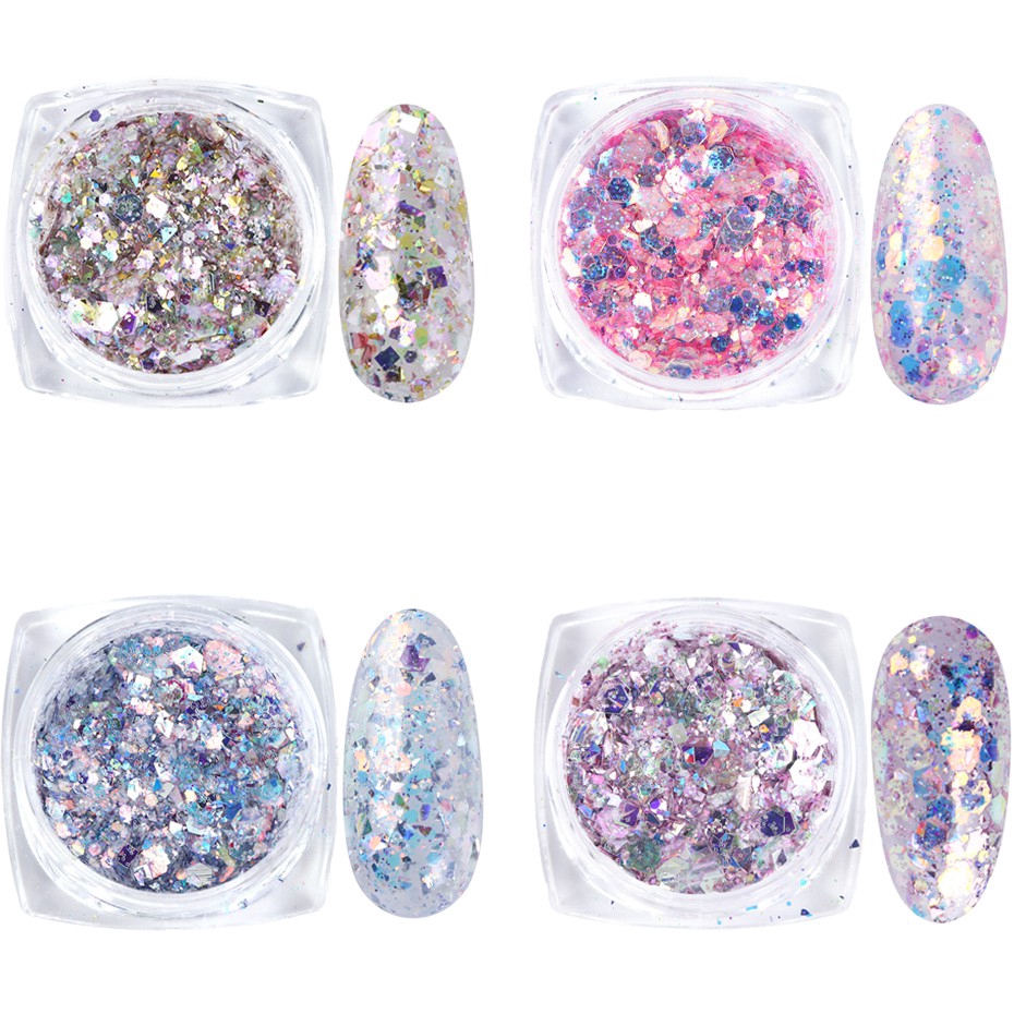 Set 8 Lọ Kim Tuyến Lấp Lánh Trang Trí Móng Nghệ Thuật