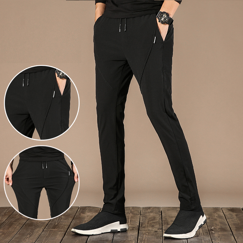 Men's pants thin casual pants sports feet elasticity quick-drying business suits