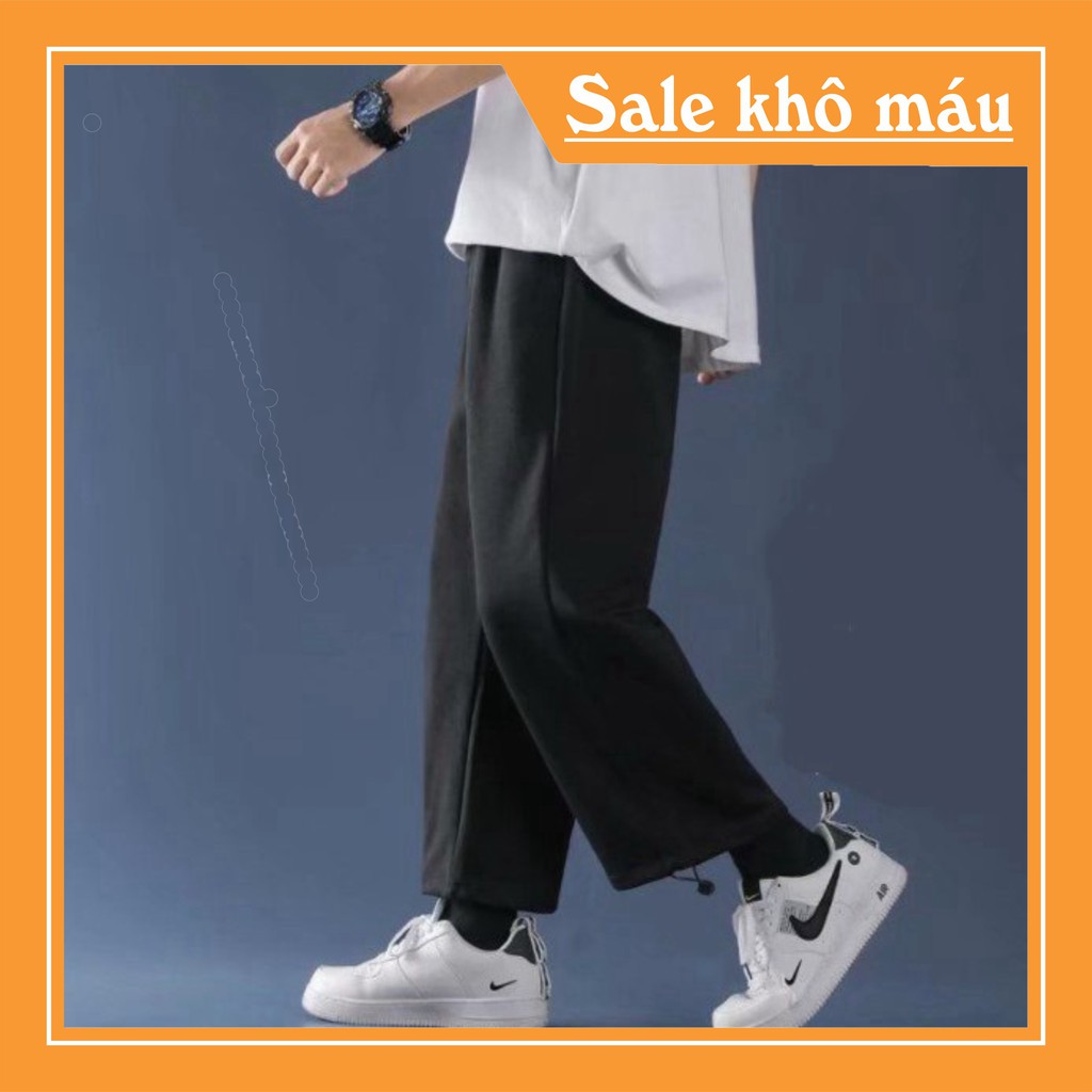 Quần jogger trơn thể thao dây rút mặc được 2 kiểu bó ống và ống suông siêu đẹp