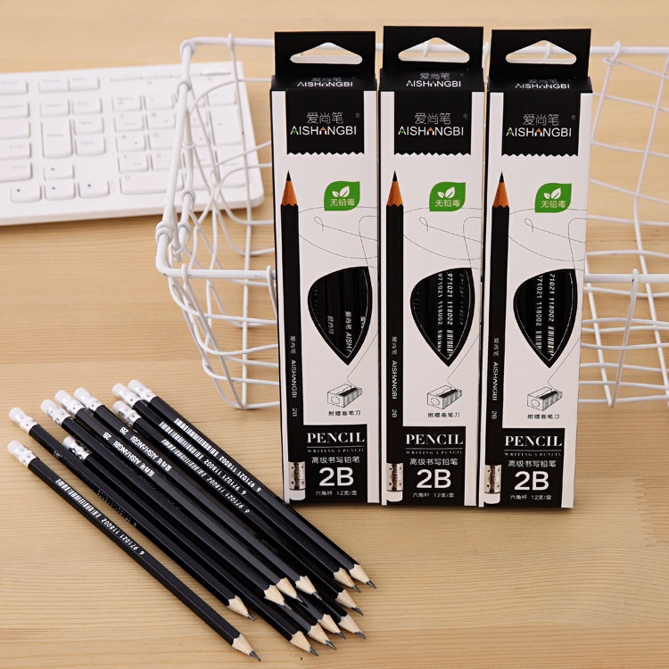 Bút chì 2B basic MODINA set 6 chiếc, bút chì cute steadtler