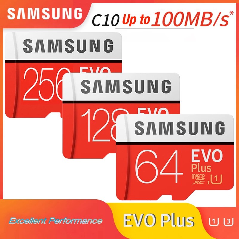 SAMSUNG Thẻ Nhớ Micro SDHC SDXC Grade EVO + Class 10 C10 UHS 32GB 64GB 128GB