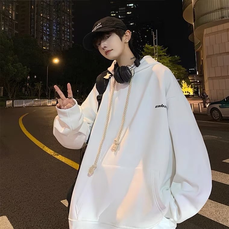 Áo Hoodie Thể Thao Ngoại Cỡ In Chữ Giản Dị Thời Trang Hàn Quốc Dành Cho Nam