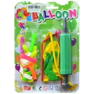Vỉ Đồ Chơi Ống Bơm & Bong Bóng Balloon Bằng Nhựa