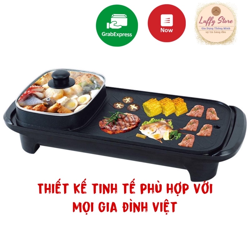 Bếp Nướng Lẩu SABU BBQ 2 Ttong 1 chống dính tiết kiệm điện thân thiện môi trường.