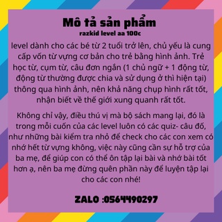 Bộ razkid AA 100c in rời ( Kèm mp3 + mp4 )