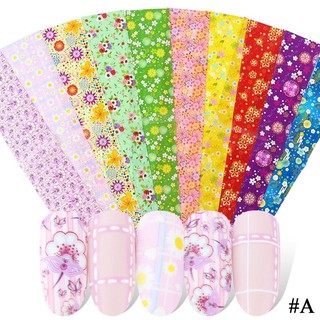 Foil dán móng hoa và da beo 10 tấm(4x20cm)