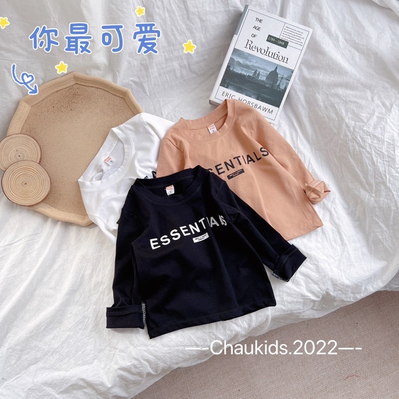 Áo thun dài tay bé trai in chữ Essen chất liệu cotton mềm đẹp