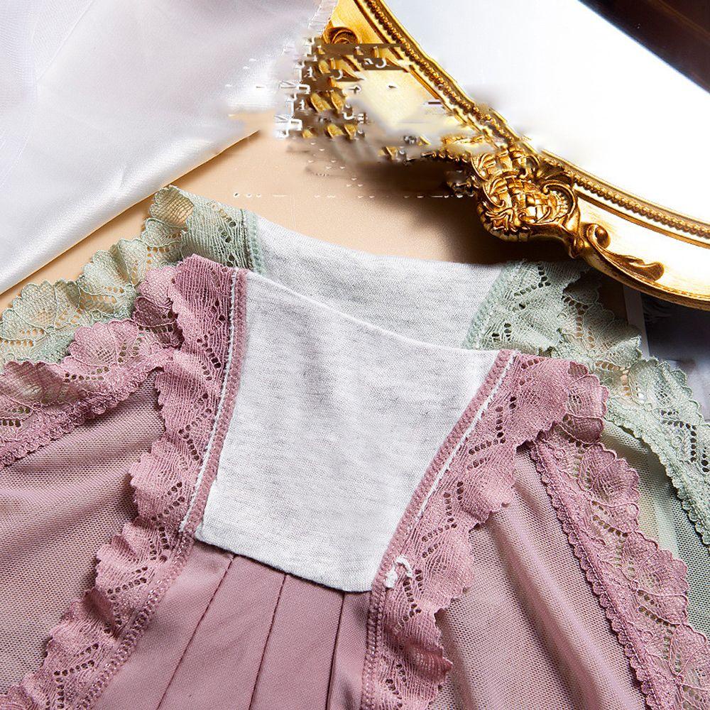 Quần Lót Ren Co Giãn Thoáng Khí Màu Đất Thời Trang Nhật Bản Cho Nữ