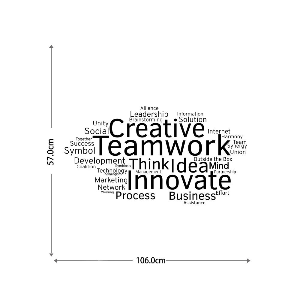 Decal tiếng anh trang trí văn phòng mẫu Teamwork số 3 (57 x 106 cm)