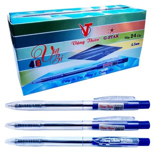 Hộp 24 cây viết bi bấm cao cấp gstar mực xanh 6r