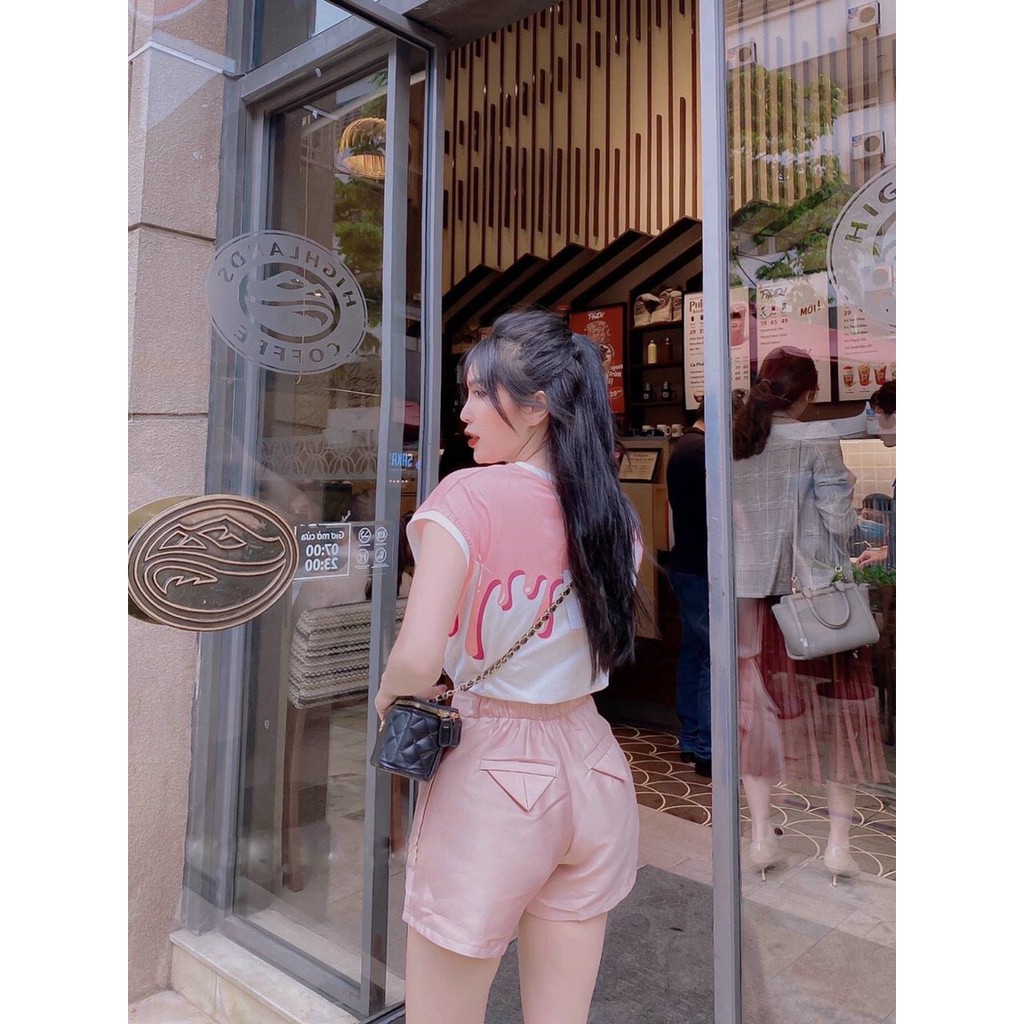 Bộ Đồ Nữ, Quần Sooc Mix Áo Thun, 2 Màu, Phù Hợp, Đi Dạo, Đi Chơi, Mặc Ở Nhà. COS S1010 | BigBuy360 - bigbuy360.vn