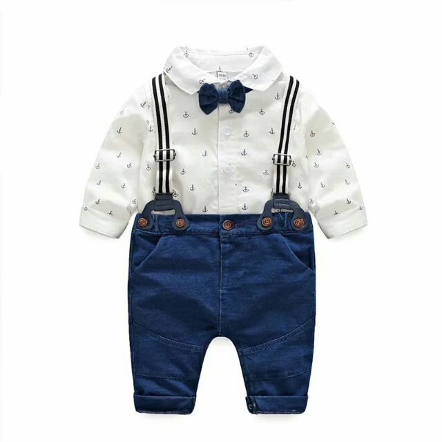 Set yếm sơ mi cho bé trai