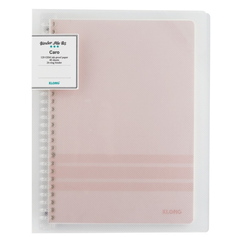 Sổ kẹp còng Caro Binder File nhựa 26 chấu khổ B5 - 40 tờ Klong MS 544