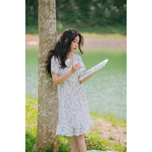 Váy Hoa Tulip Trắng