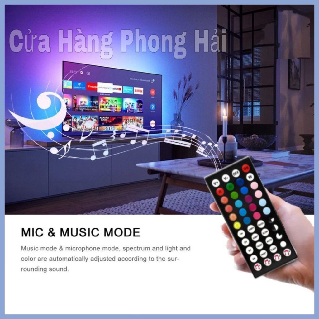 Bộ đèn led RGB 5m 5050 dây dán đổi 7 màu có phủ silicon bên ngoài chống nước, led cuộn dây dán rgb nhiều màu led tik tok