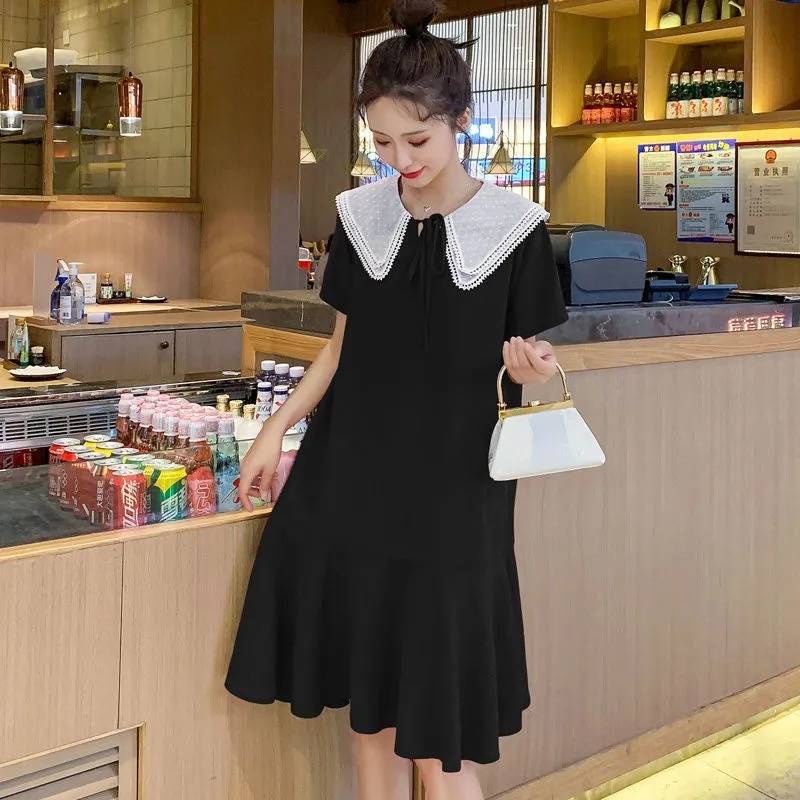 Đầm Bầu Dáng Rộng Màu Đen size Lớn 40-100kg L-5XL