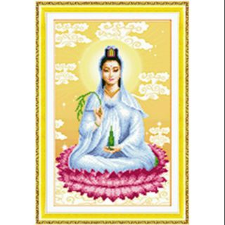 Tranh thêu chữ thập Phật Bà Quan Âm